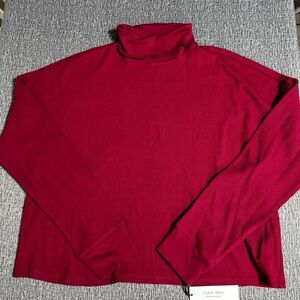 Calvin Klein Performance Women’s Turtleneck Ribbed along Sleeve Shirt